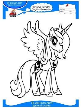 Çocuklar İçin My Little Poni Boyama Sayfaları 